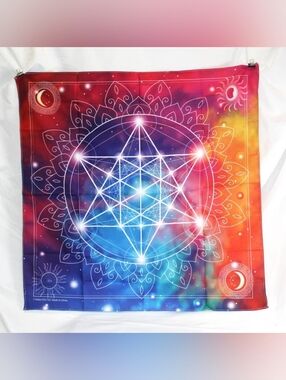Sacred Geometry Tapestry Wall Decor in Multicolor